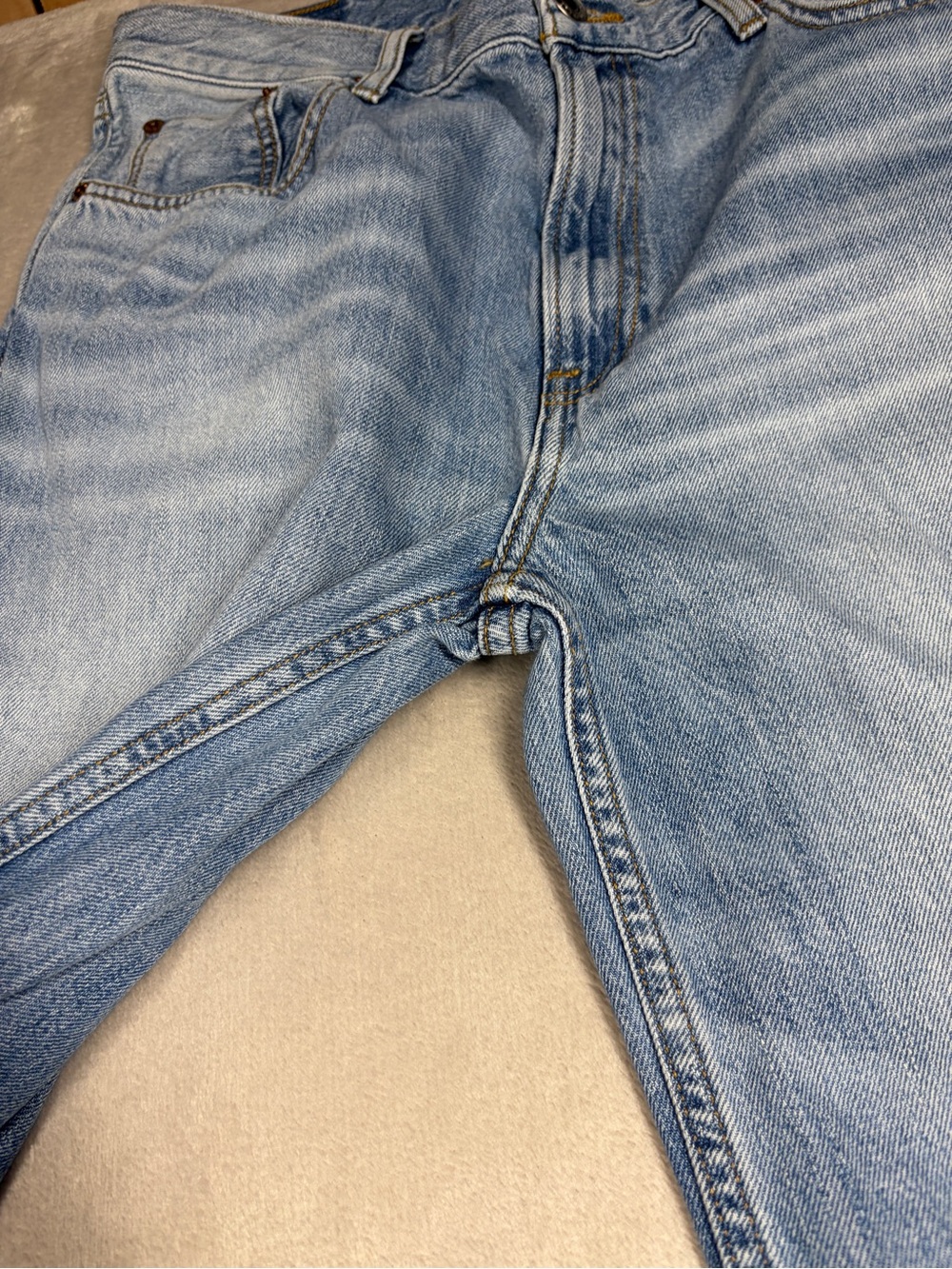 Re/Done Original Low Rider Loose Wide Leg Split Hem Vintage Flow Blue Jeans 28 — image 4 of 8